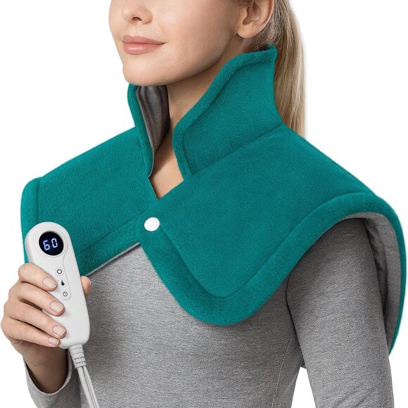 Neck Shoulder Heating Pad Flannel 23x17in 6 Settings Auto Shut-Off Comfort - Picture 1 of 9